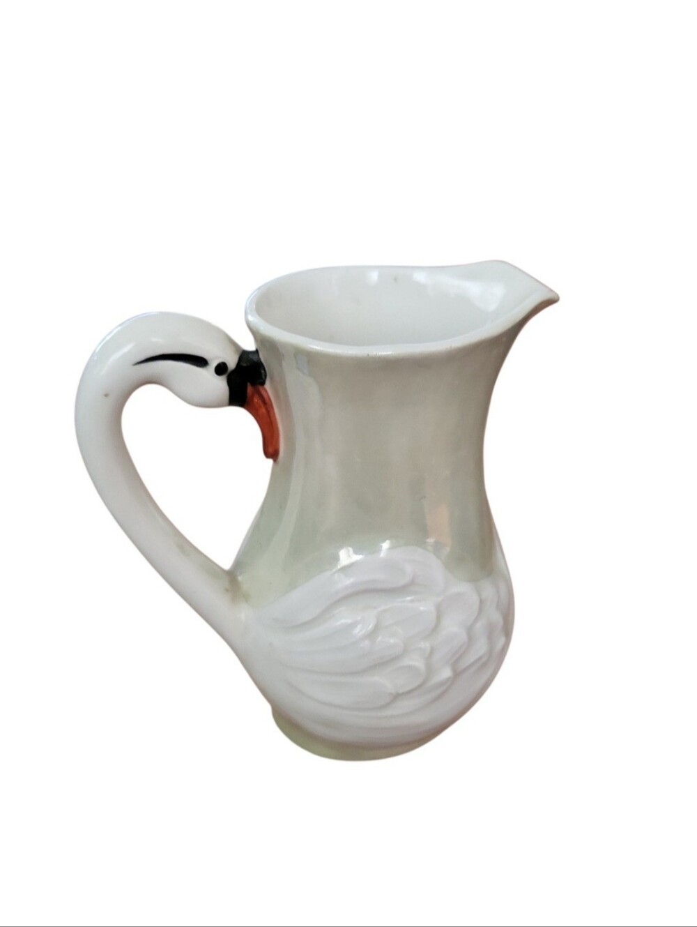 Vintage Swan Czech Lusterware Small Creamer Pitcher 5" ~ Vase